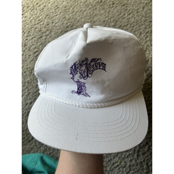 VTG Cord Braid Hat White Mount Joseph 80s Ball Cap - Picture 1 of 4